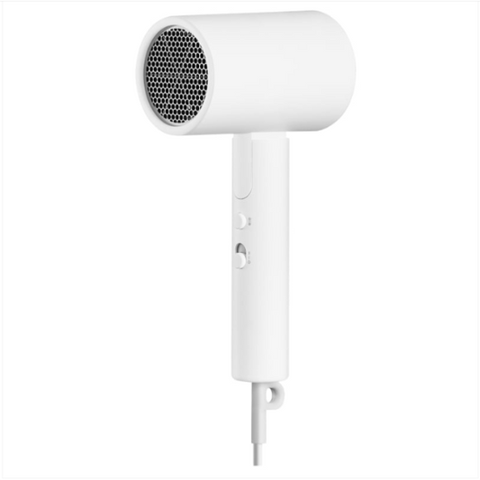 White hair dryer on a white background