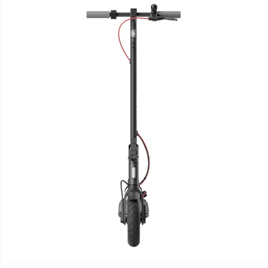 Black electric scooter on a white background