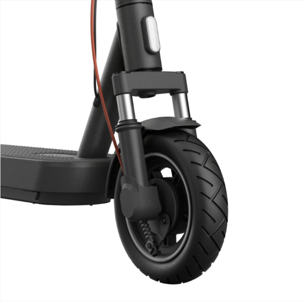 Close-up of a scooter wheel on a white background