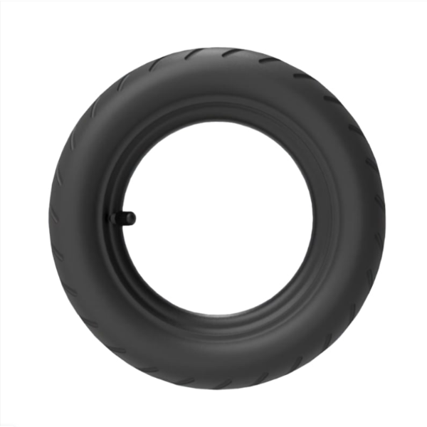 Black tire on a white background