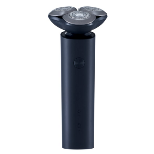Black electric shaver on a white background