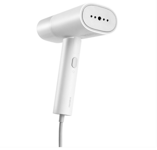 White hair dryer on a white background