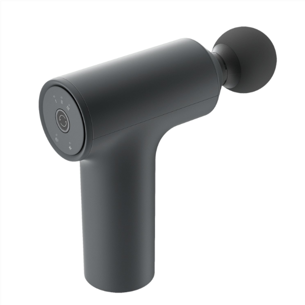 Black massage gun on a white background