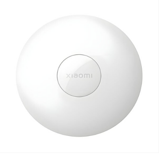 White round device with Xiaomi logo on a white background