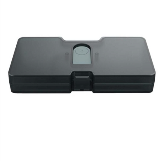 Black rectangular case with a smaller inner compartment on a white background