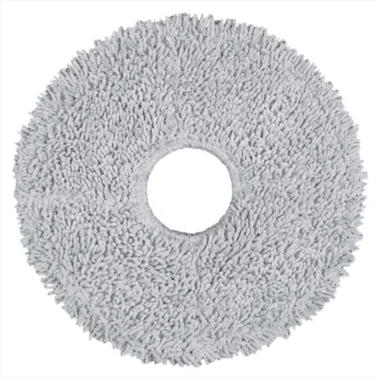 Gray circular cleaning pad on a white background