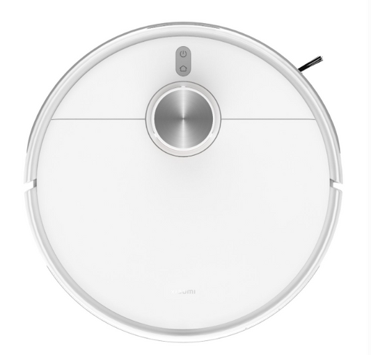 Robotic vacuum cleaner on a white background