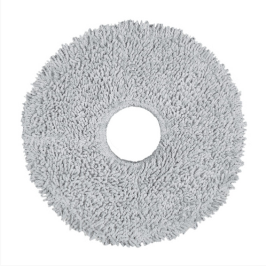 Gray circular cleaning pad on a white background