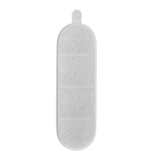 Gray oval bath mat on a white background