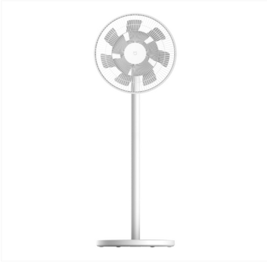 White standing fan on a white background