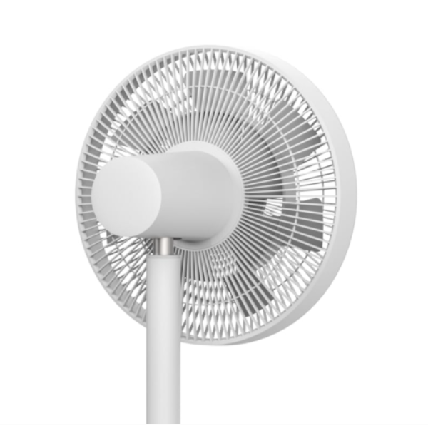 White handheld fan on a white background