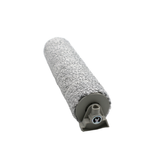 Gray textured roller on a white background
