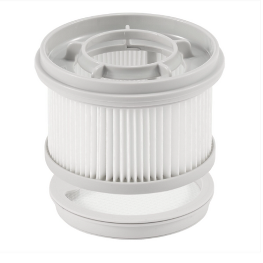 White vacuum filter on a white background