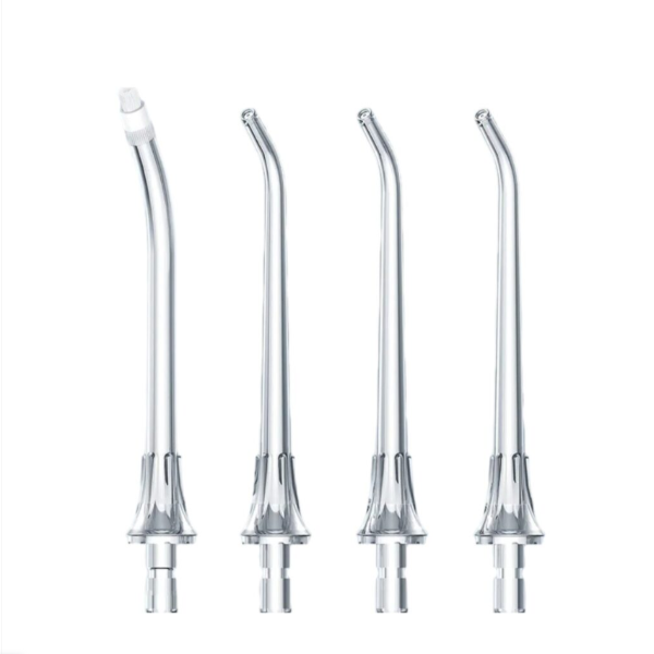 Four dental nozzles on a white background